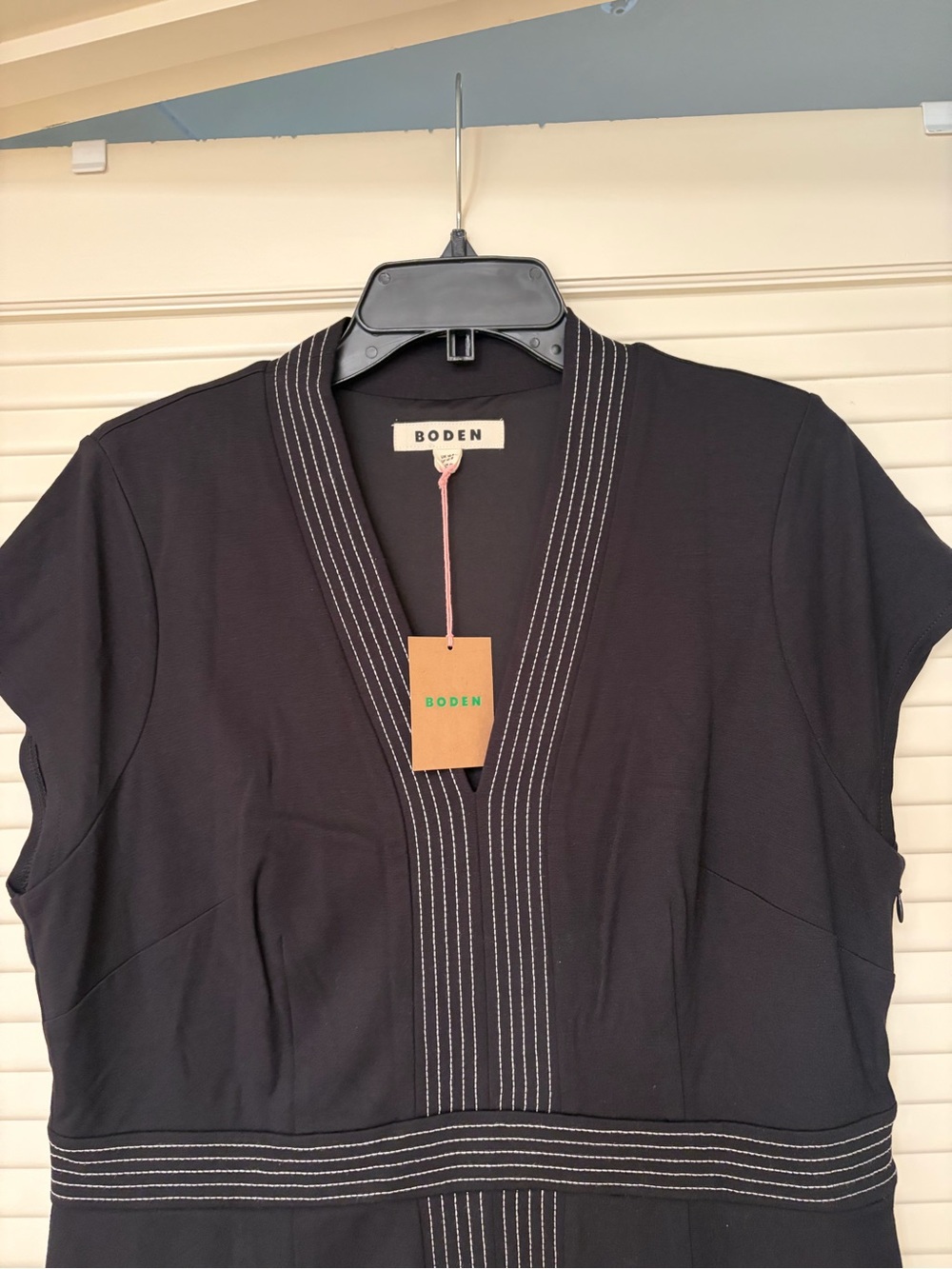 Boden Topstitch Ponte Work Dress Black 12 - Picture 8 of 13